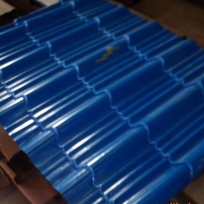 Il piatto rivestito di colore di DX51D Z60 ha galvanizzato la decorazione blu della parete della lamiera di acciaio